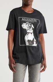 AllSaints Storm Cotton Graphic Boyfriend T-Shirt