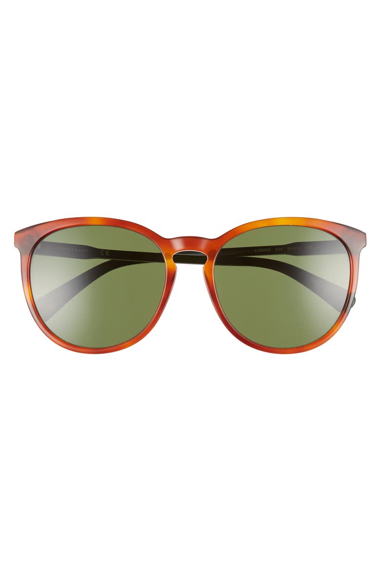 56mm Round Sunglasses, Alternate, color, BLONDE HAVANA