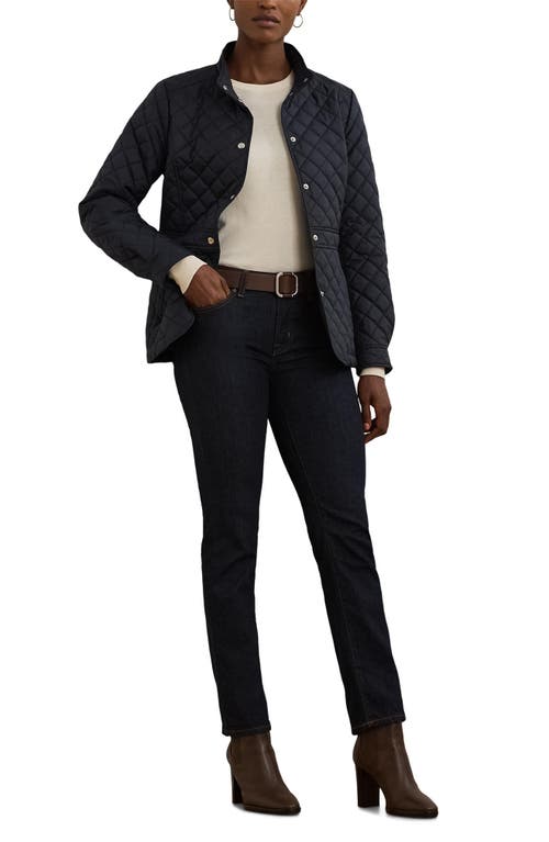 Shop Ralph Lauren Lauren  Quilted Jacket In Dark Navy