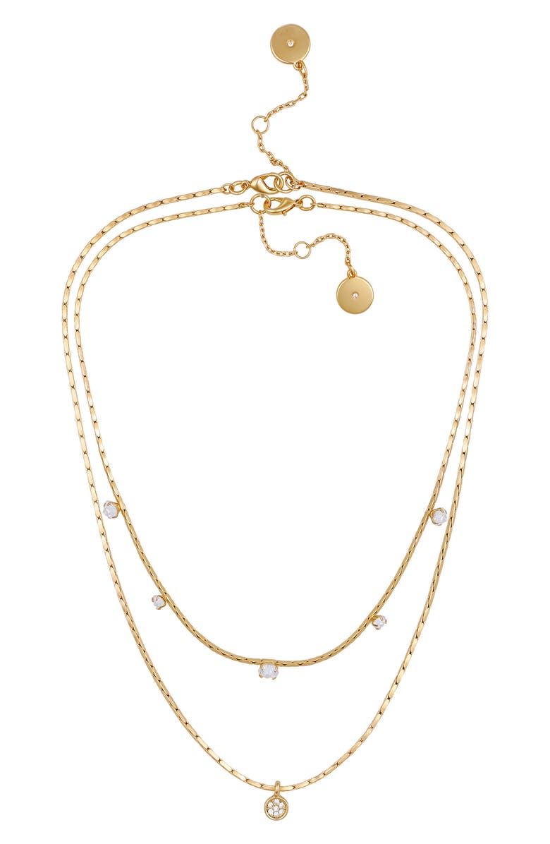 Vince Camuto Set of 2 Crystal Chain Necklaces, Alternate, color, Gold Tone