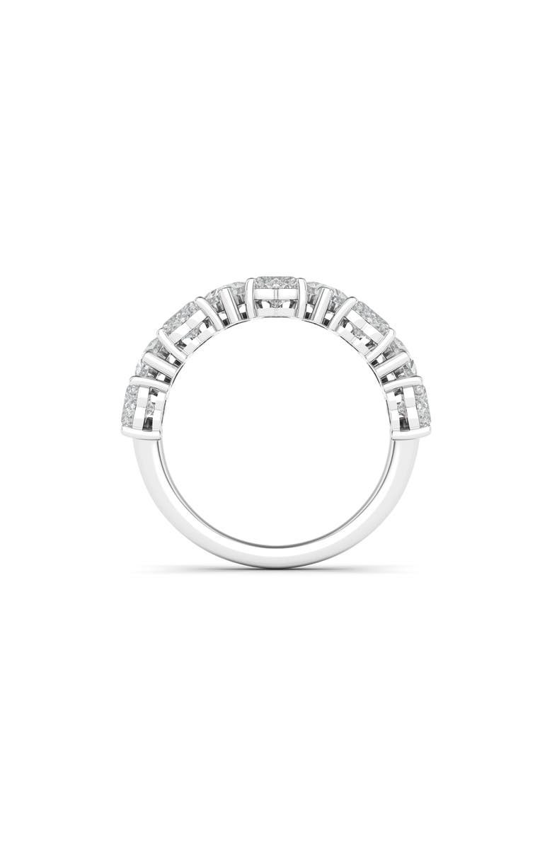 HauteCarat Alternating Hearts Lab Created Diamond Half Eternity Ring, Alternate, color, White Gold