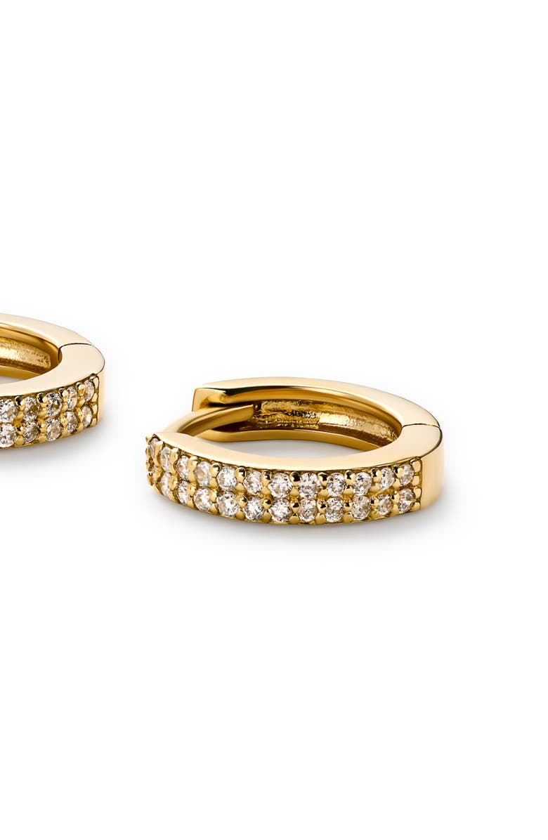 Ana Luisa Diamond Hoop Earrings - Diamond Double Row Huggie Hoops, Alternate, color, Gold