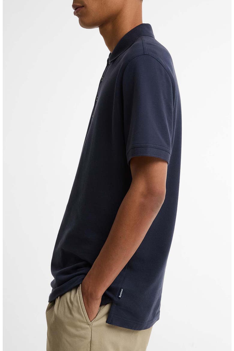 Reston Tailored Fit Tartan Trim Cotton Piqué Polo, Alternate, color, NAVY