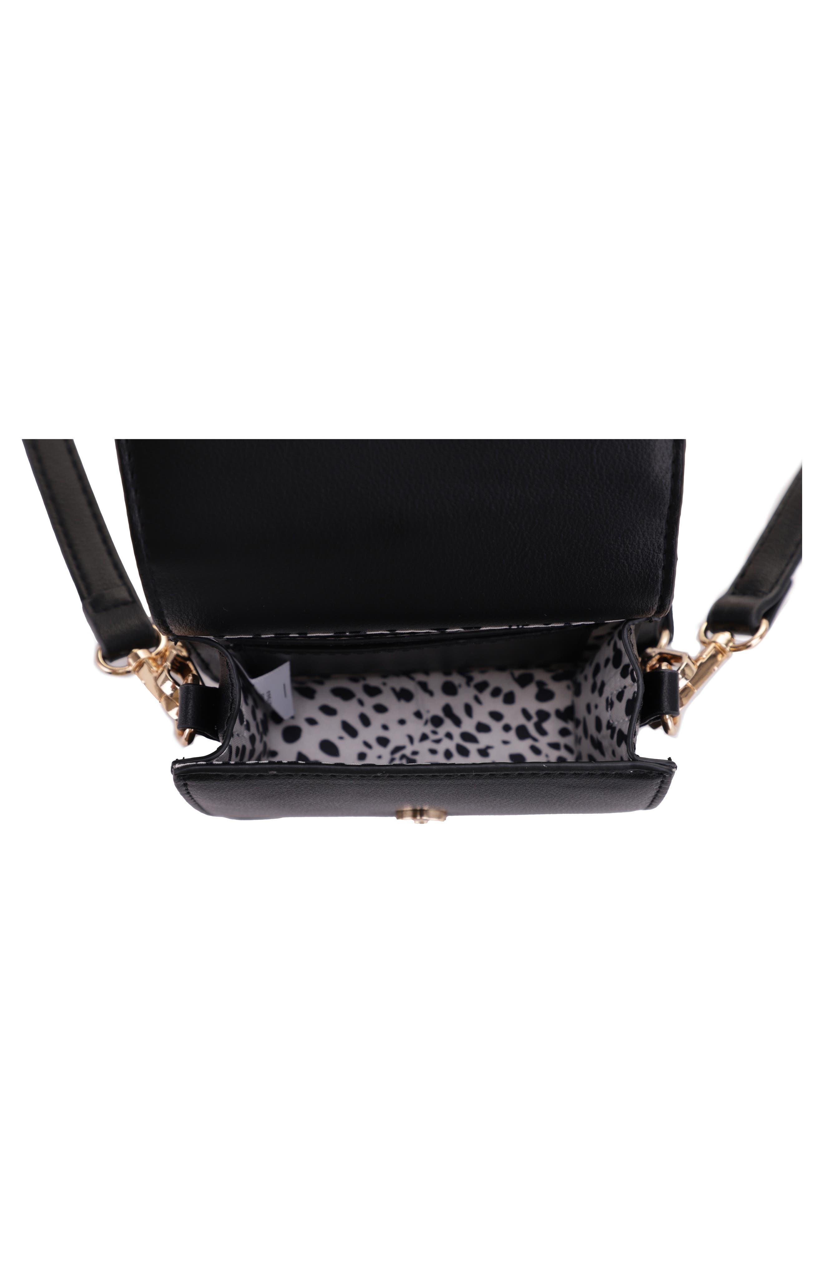 Tanya Vegan Leather Crossbody Bag, Alternate, color, BLACK