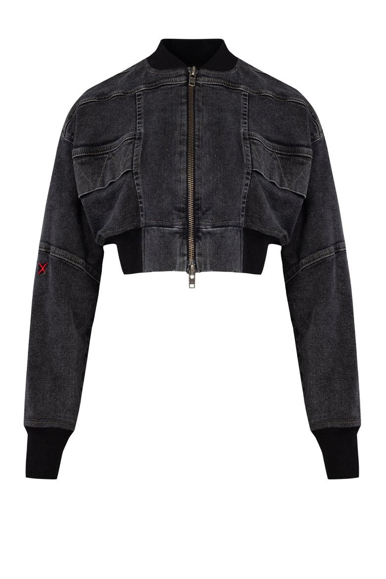 Your *Itch Bomber Denim Jacket, Main, color, BLACK