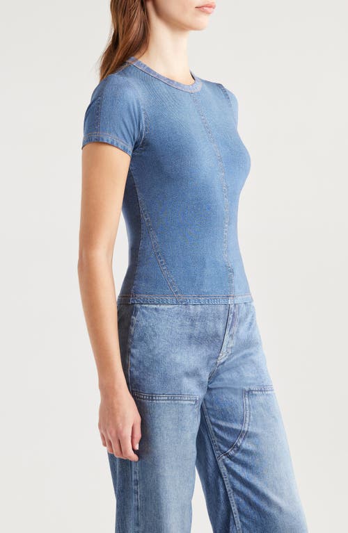 Rag & Bone Miramar Jersey Baby Tee Top In Minetta In Blue
