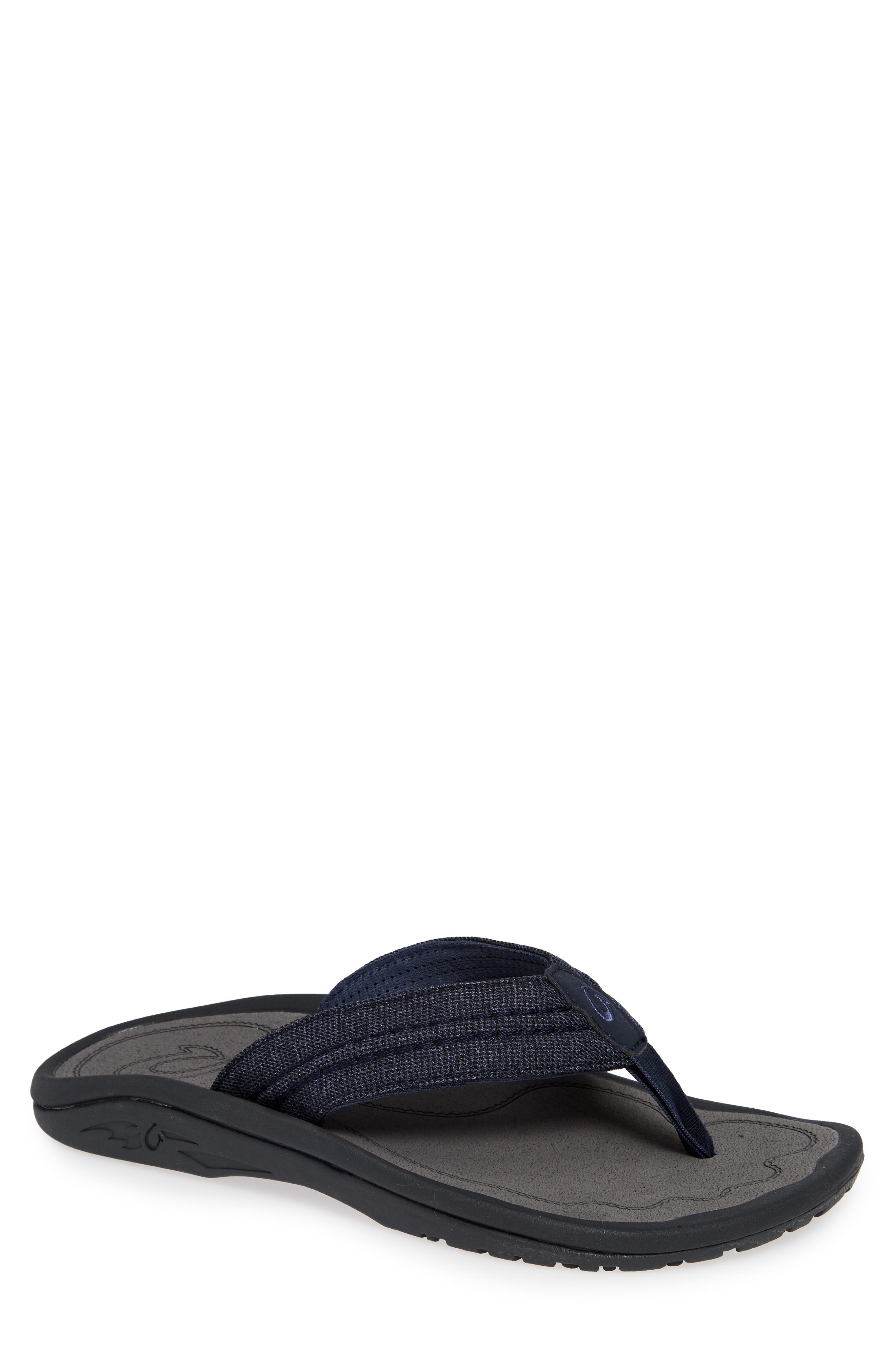 Hokua Mesh Flip Flop, Main, color, NIGHT/ CHARCOAL TEXTILE