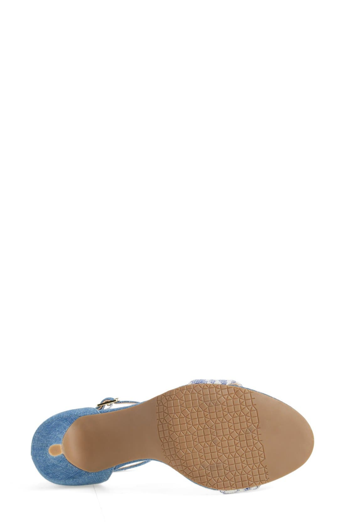 'Luminate' Open Toe Dress Sandal, Alternate, color, DENIM FABRIC