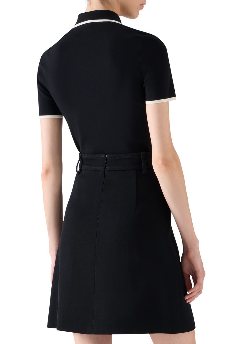 Zip Polo, Alternate, color, BLACK-CREAM