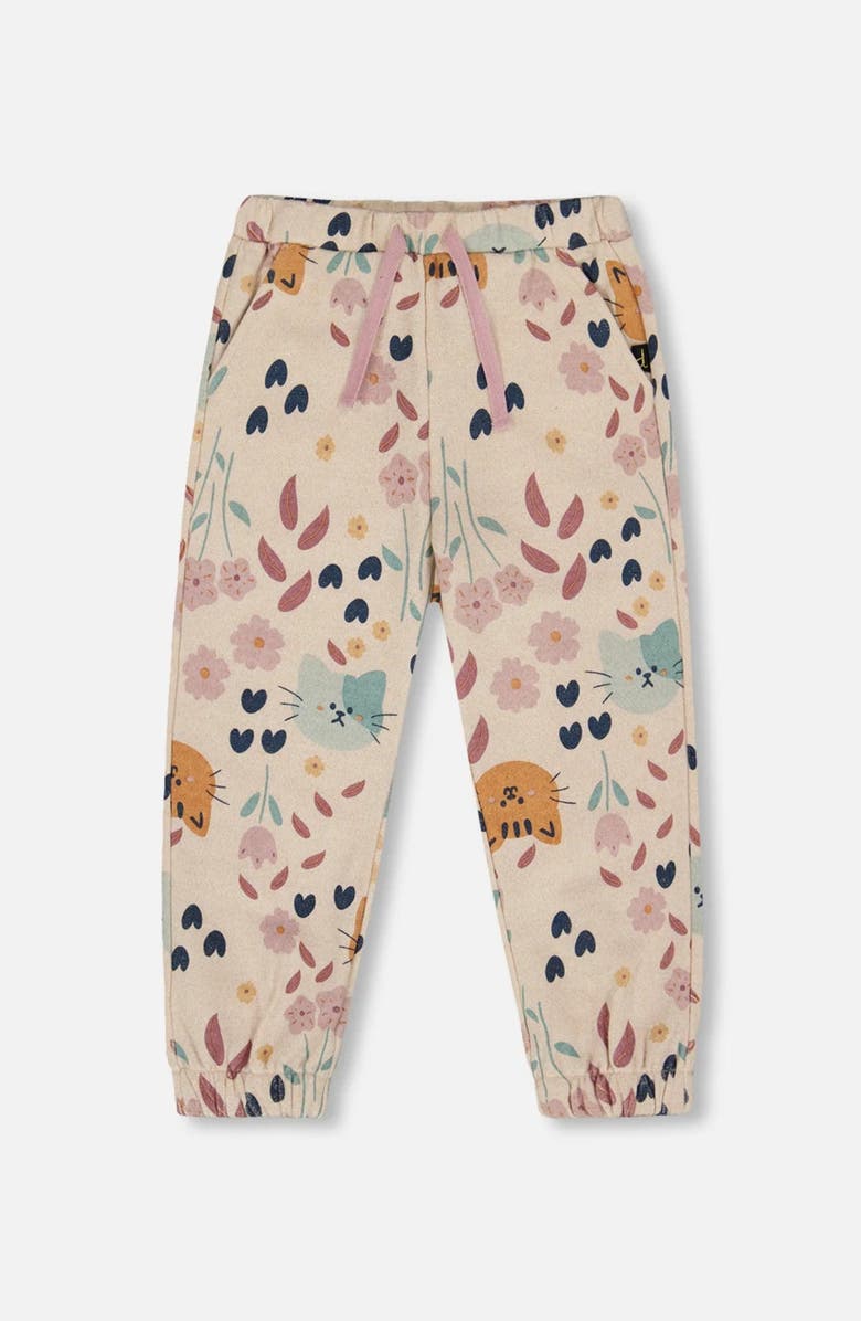 Deux par Deux Glittering French Terry Sweatpant Cat, Main, color,