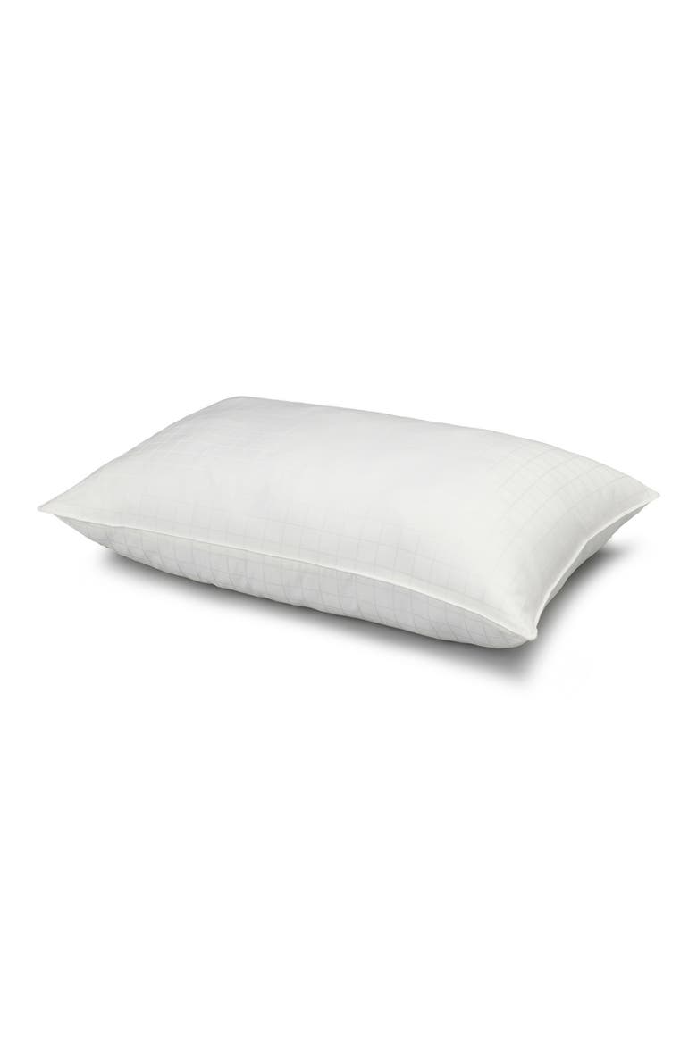 Overstuffed Gel Filled Dobby Windowpane Side/Back Sleeper Cotton Pillow, Main, color, WHITE