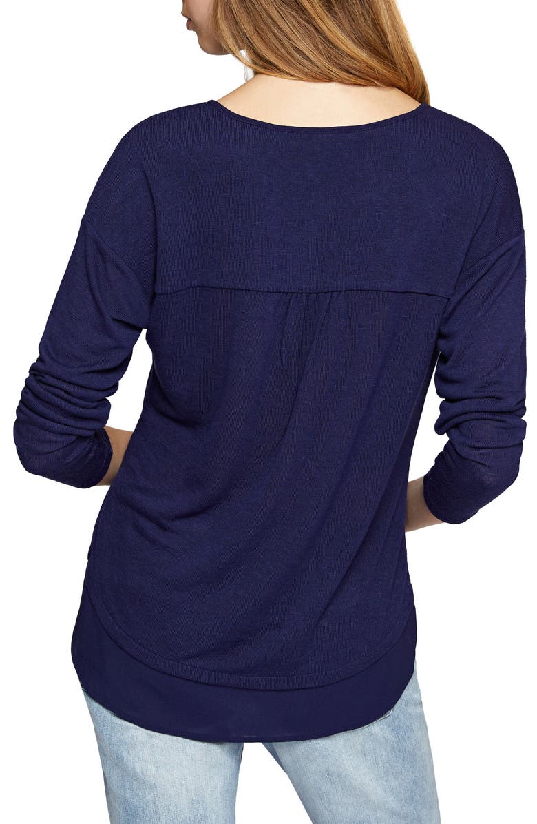 Sanctuary 'Hanna' Split Neck Knit Top, Alternate, color, 