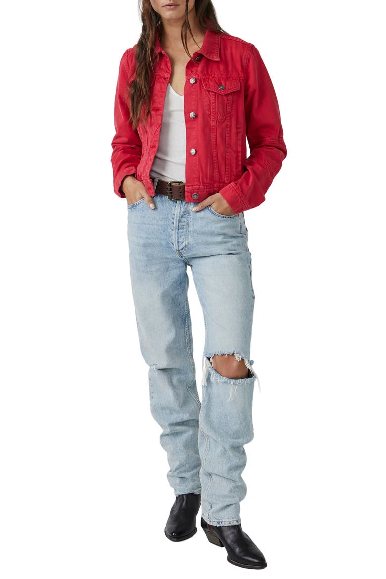 We the Free Rumors Denim Jacket, Alternate, color, STRAWBERRY SPRITZ