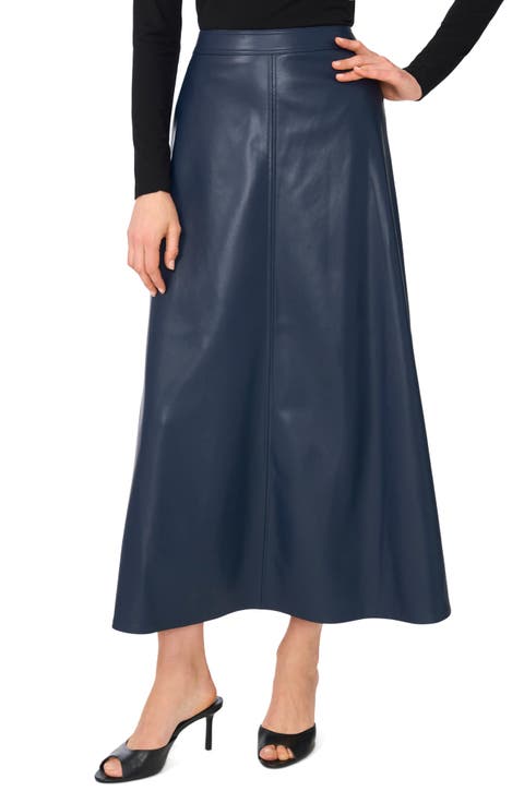 Faux Leather A-Line Maxi Skirt