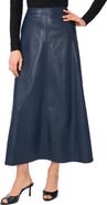 Vince Camuto Faux Leather A-Line Maxi Skirt