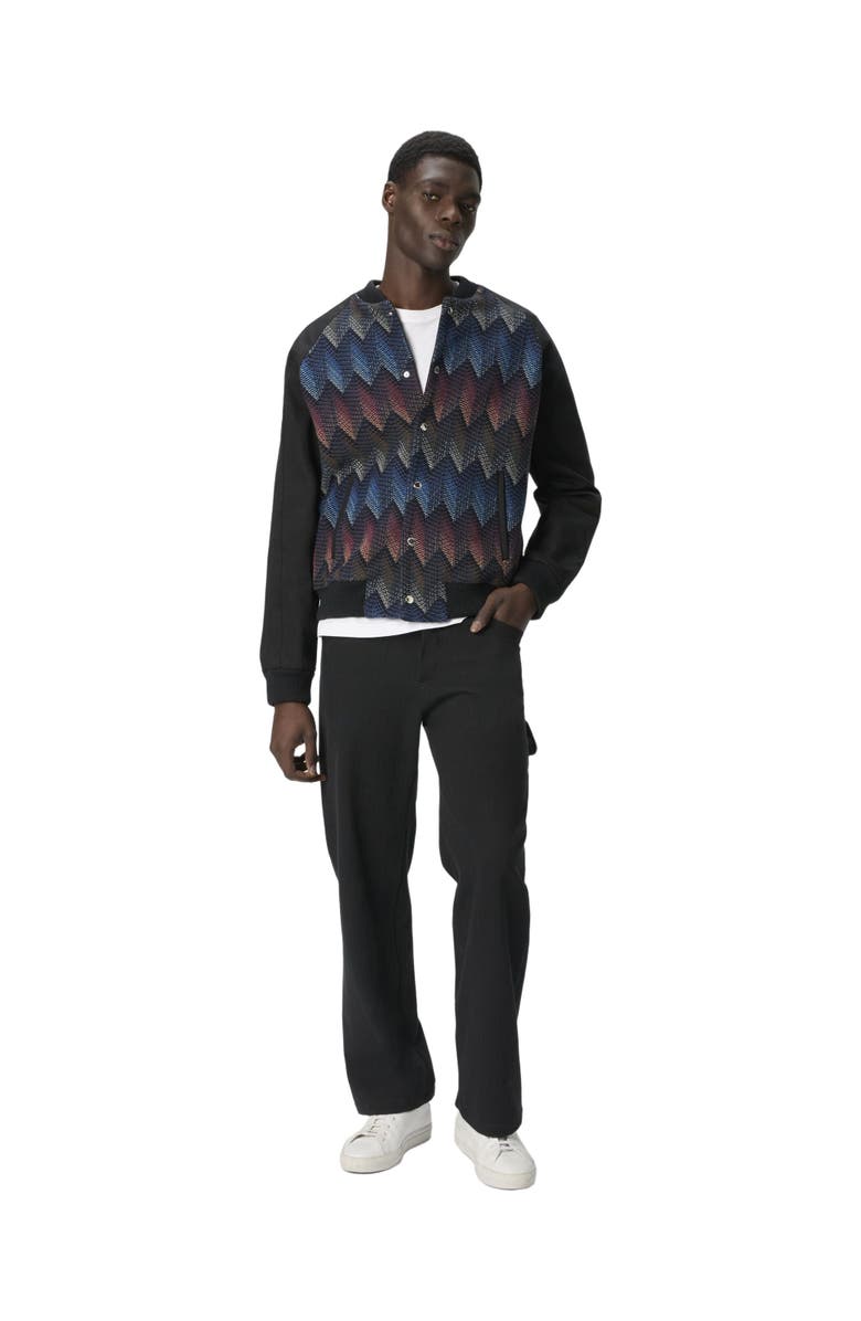 Missoni Cotton-blend Bomber Jacket With Zigzag Knit Insert, Main, color,