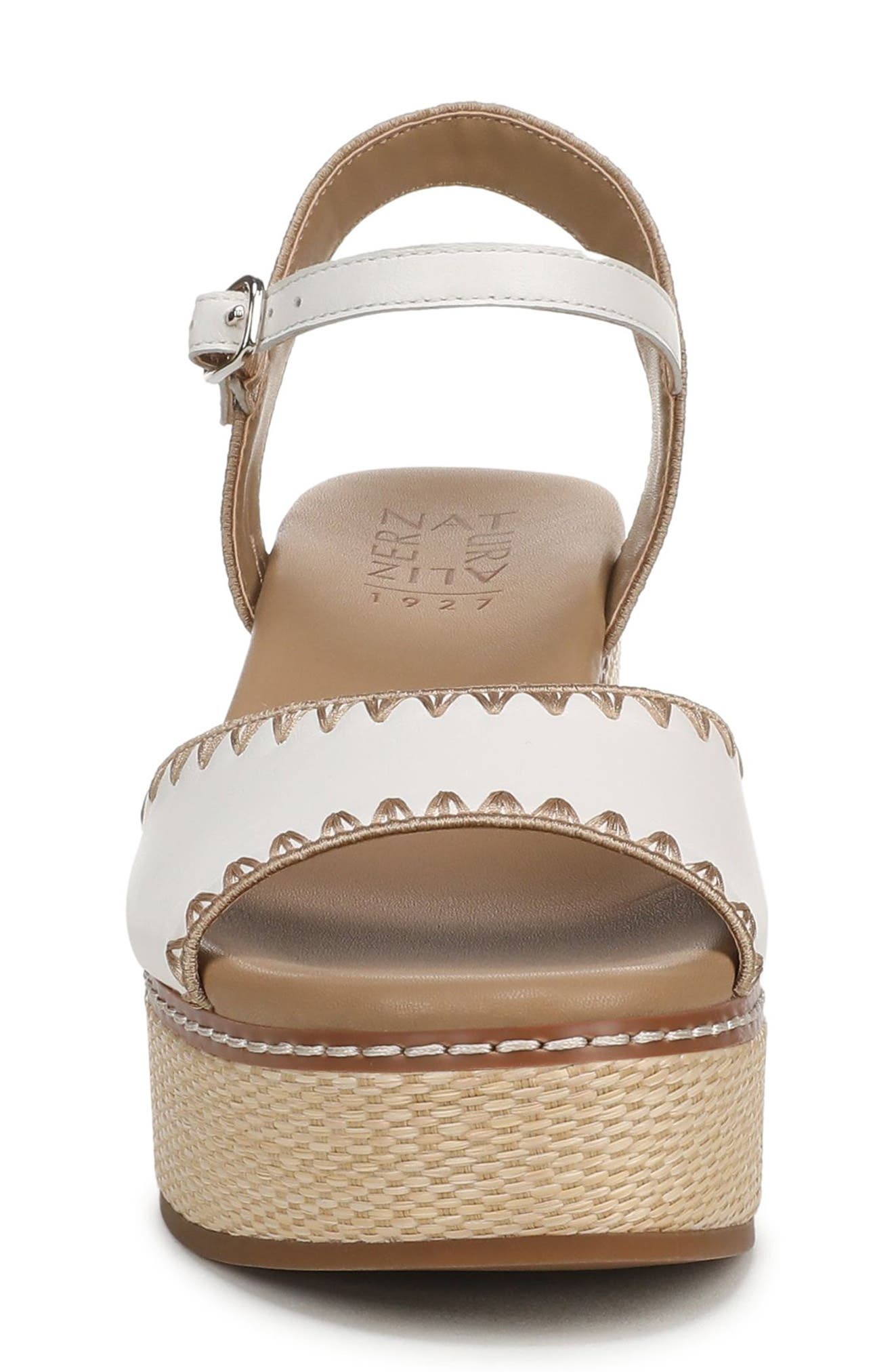 Della Platform Ankle Strap Sandal, Alternate, color, WARM WHITE/ NATURAL