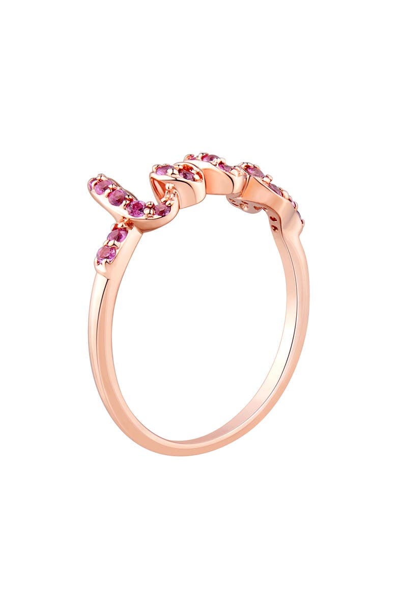 Frankie & Zoe Pink Sapphire Love Ring, Alternate, color, Rose Gold