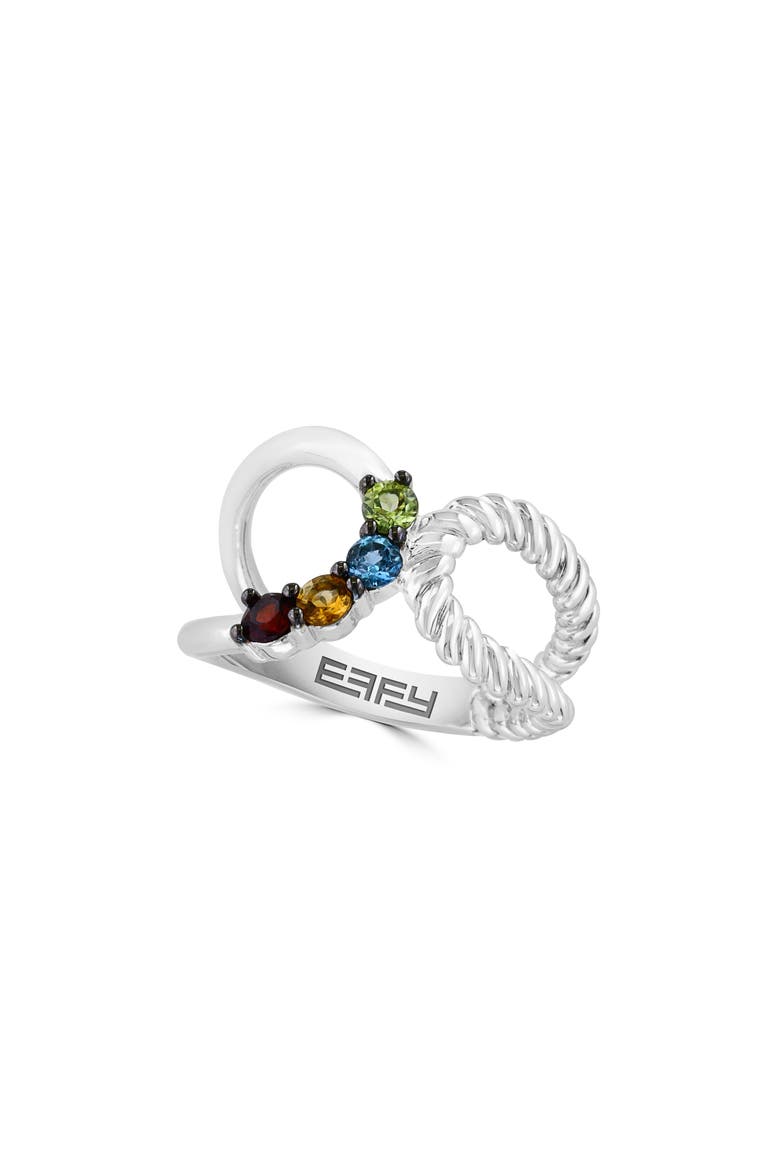 Sterling SIlver Multi Gemstone Ring, Main, color, BLUE MULTI