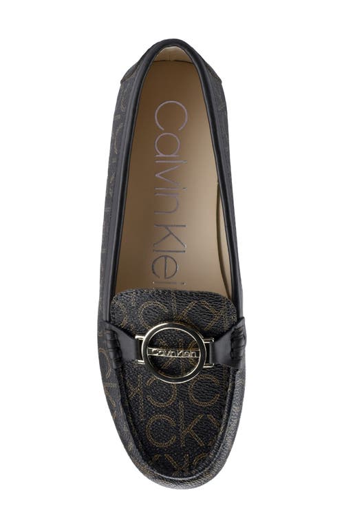 Calvin Klein Layne Buckle Loafer In Brown Logo