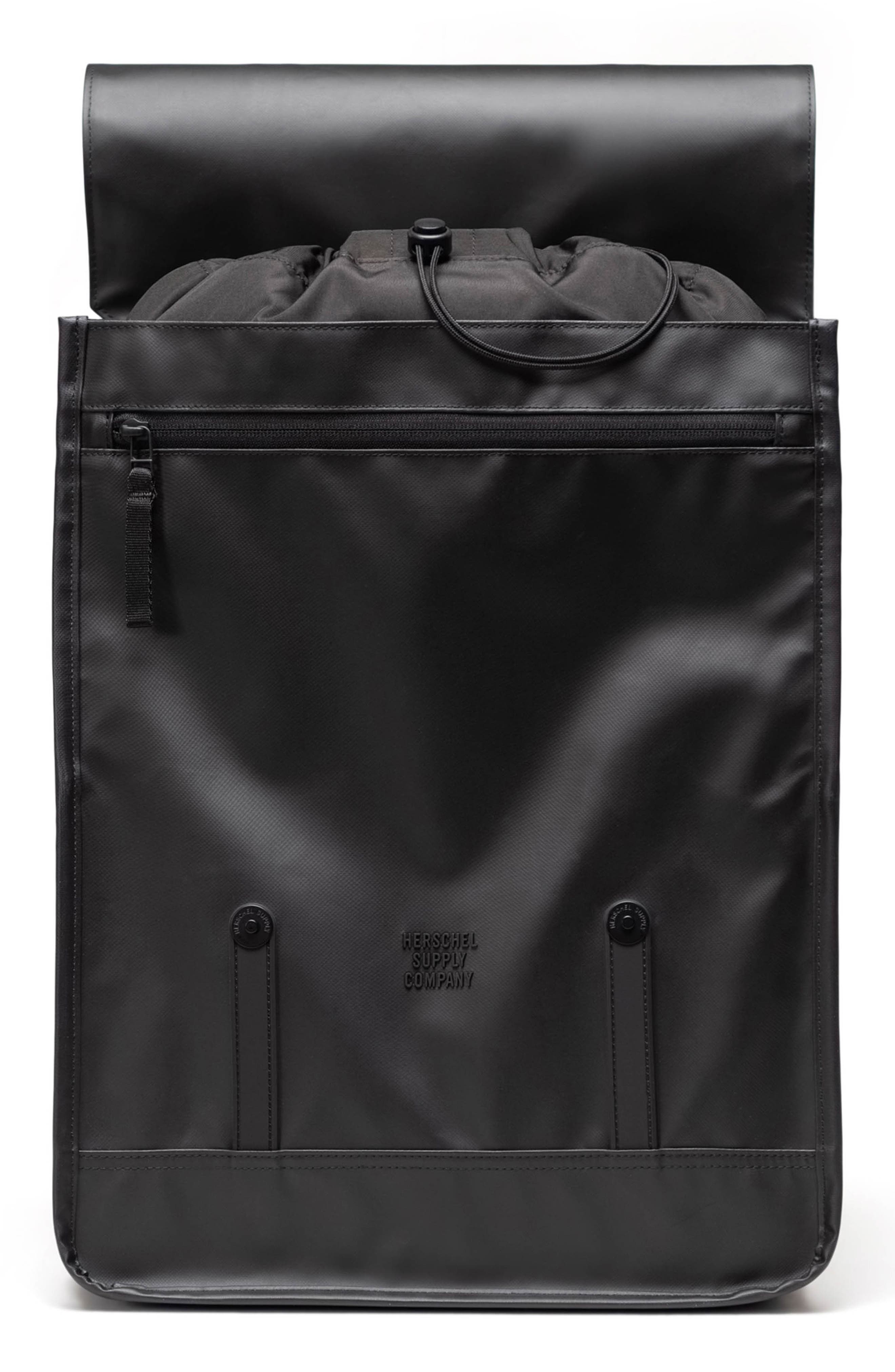 Herschel Supply Co. Survey Faux Leather Backpack, Alternate, color, Black