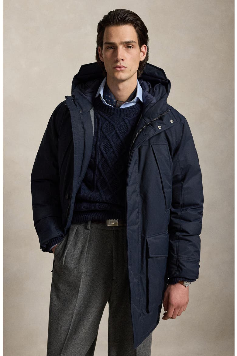 Longline Down Parka, Alternate, color, NAVY