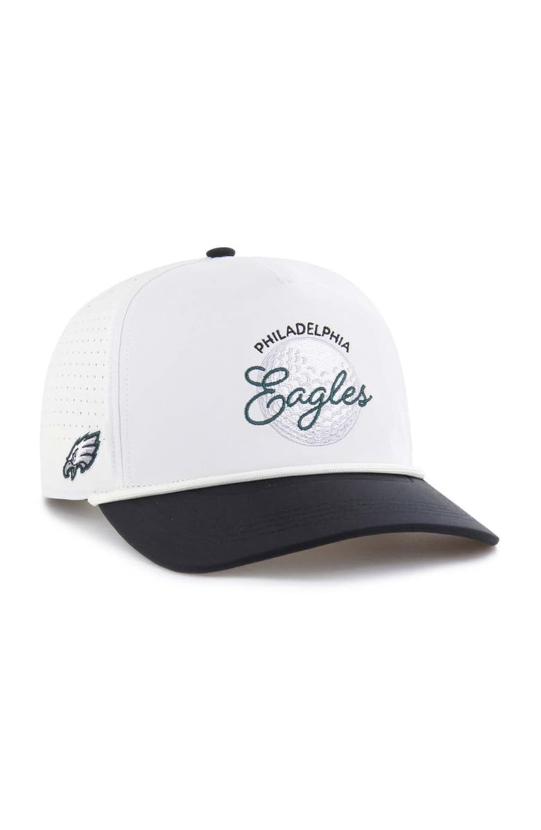 '47 Men's '47 White/Black Philadelphia Eagles Gimmie Golf Hitch Rope Adjustable Hat, Main, color, 