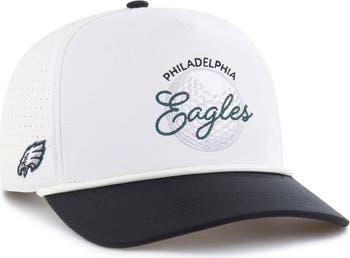 Men's '47 White/Black Philadelphia Eagles Gimmie Golf Hitch Rope Adjustable Hat