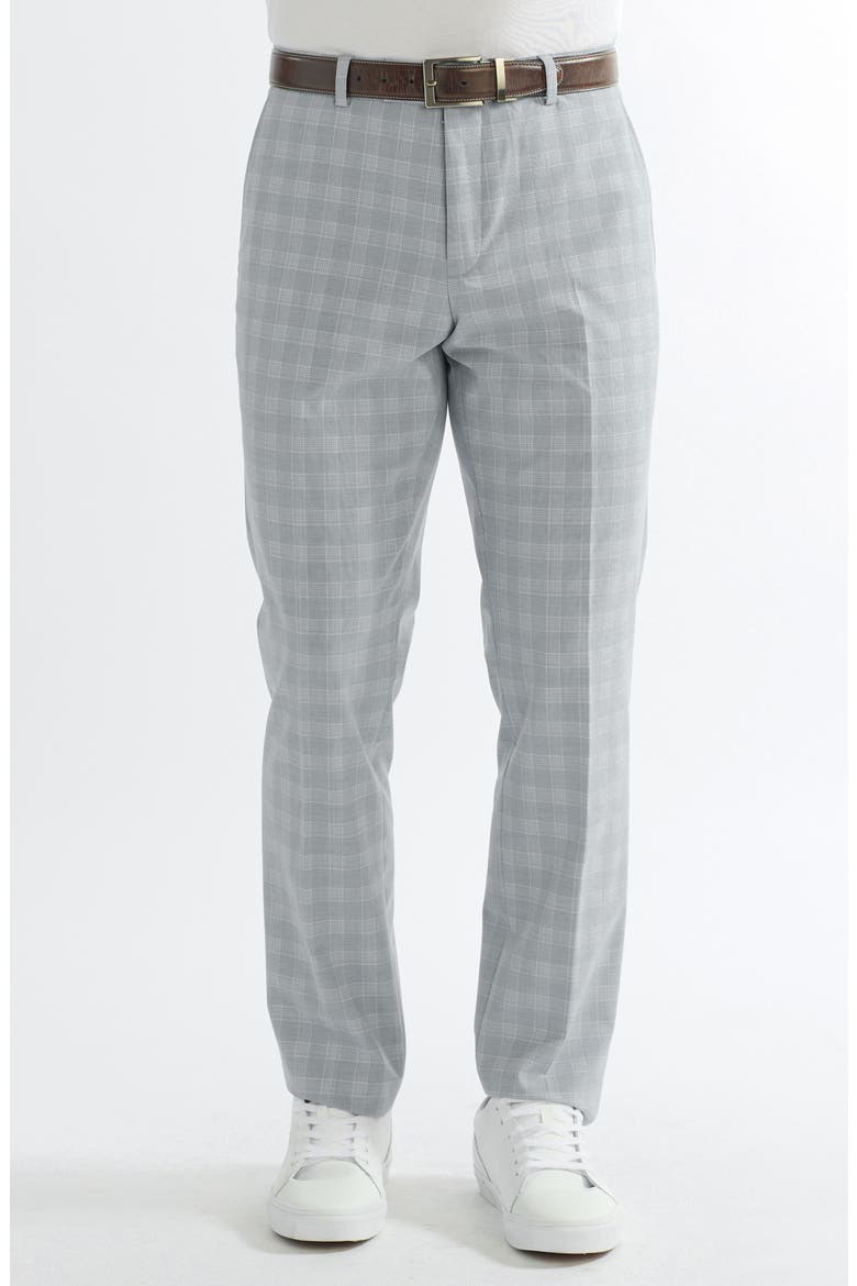 Hoxton Light Blue Grey Plaid Stretch Suit, Alternate, color, BLUE