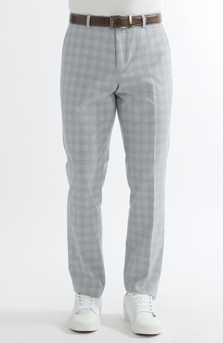 SAVILE ROW CO Hoxton Light Blue Grey Plaid Stretch Suit, Alternate, color, Blue