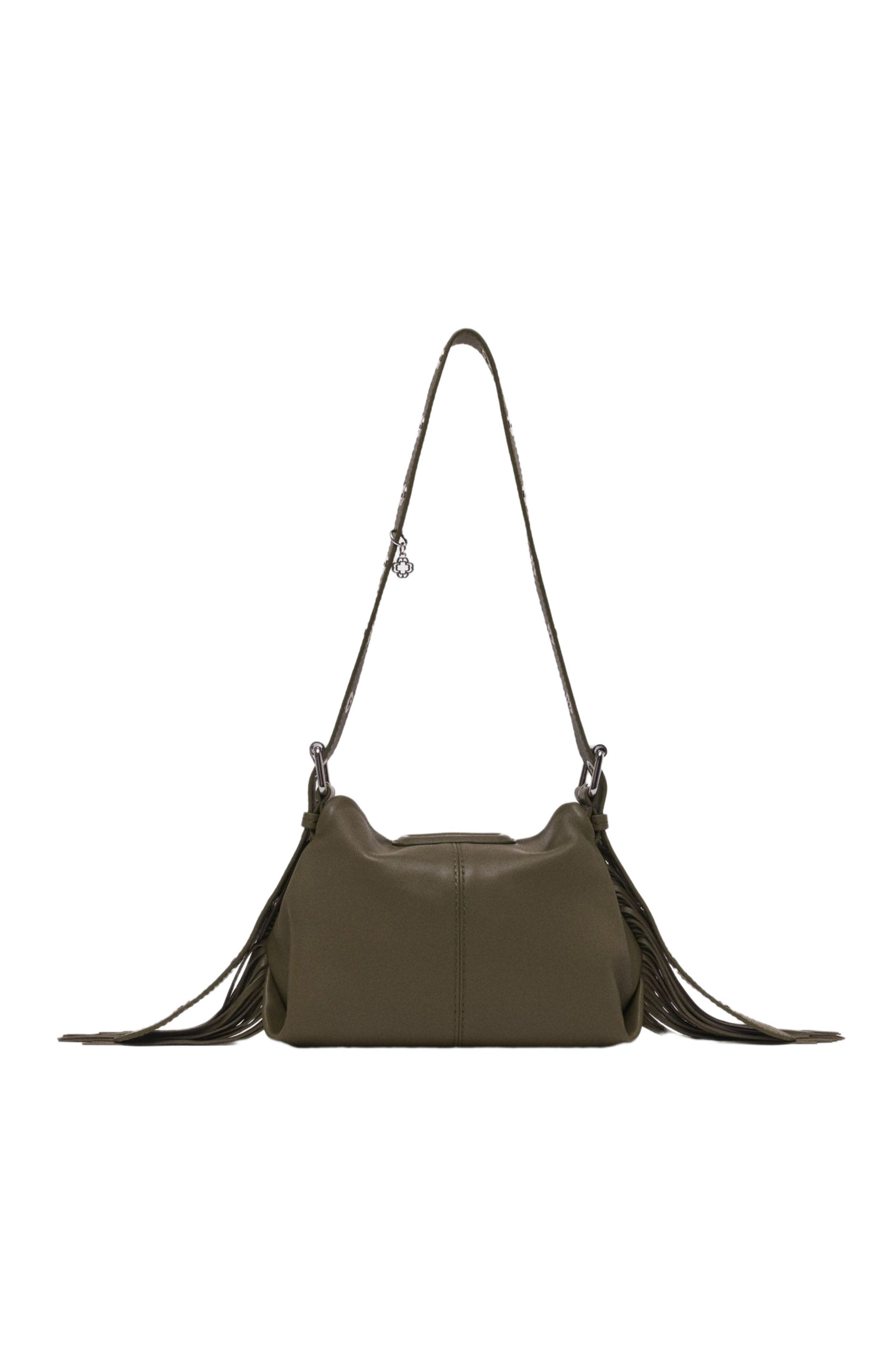 maje Miss M mini plain leather bag, Alternate, color, 