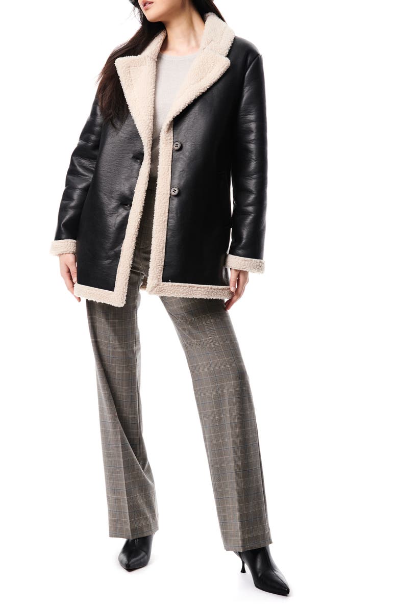 Bernardo Faux Shearling Coat, Alternate, color, 