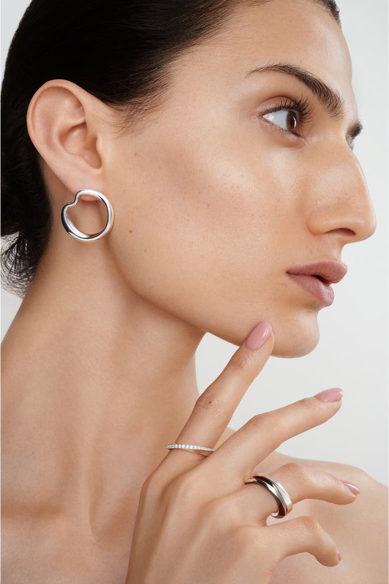 Tufa Earrings, Alternate, color, Silver