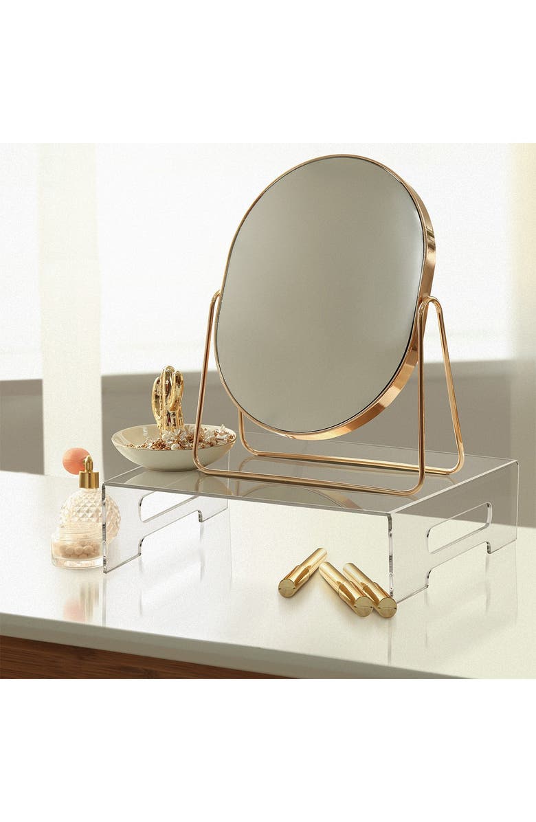 SORBUS Acrylic Clear Desk Display Tray Shelf With Carry Handles Display Risers, Alternate, color,