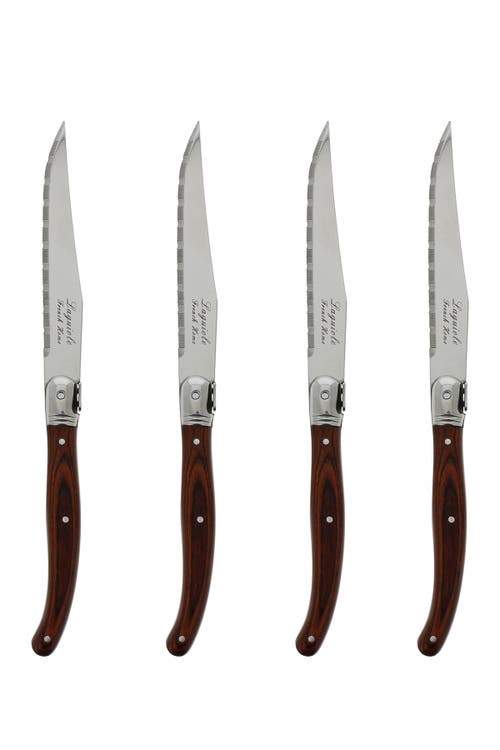 French Home Laguiole Pakkawood Steak Knives In Wood Grain