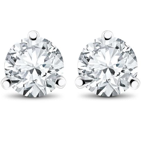 1 ct TDW Lab Grown Diamond Martni Studs 14k Gold Earrings