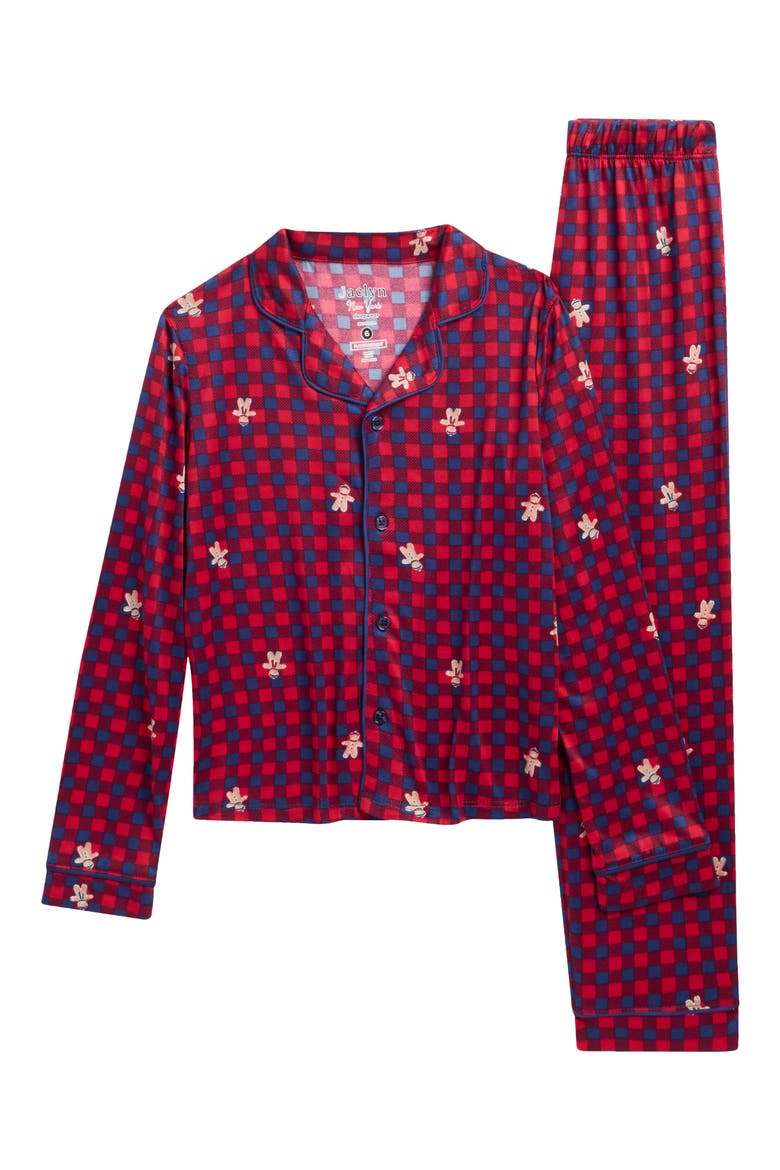 Kids' Fitted Pajamas, Main, color, GINGERBREAD CHECK