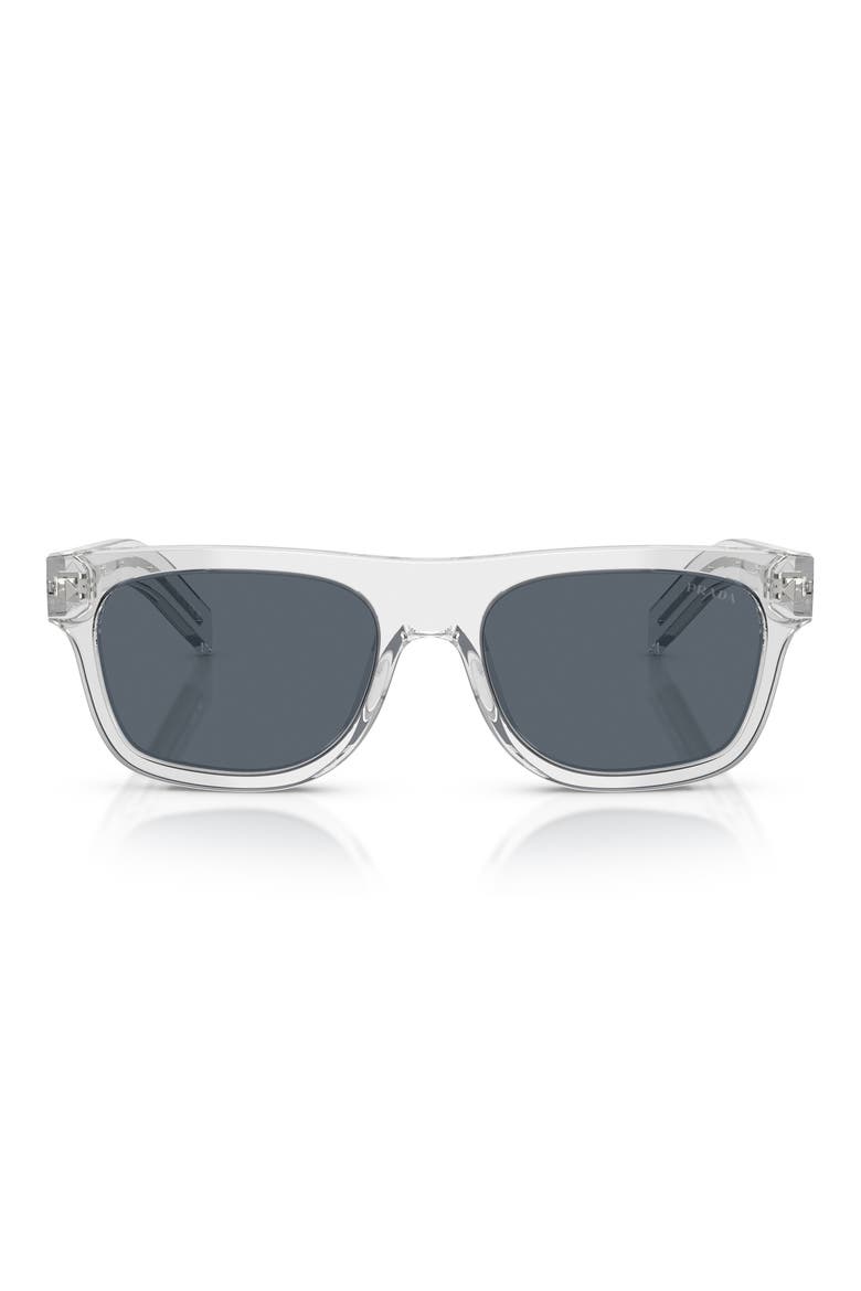 55mm Pillow Sunglasses, Main, color, TRANSPARENT GREY / DARK BLUE