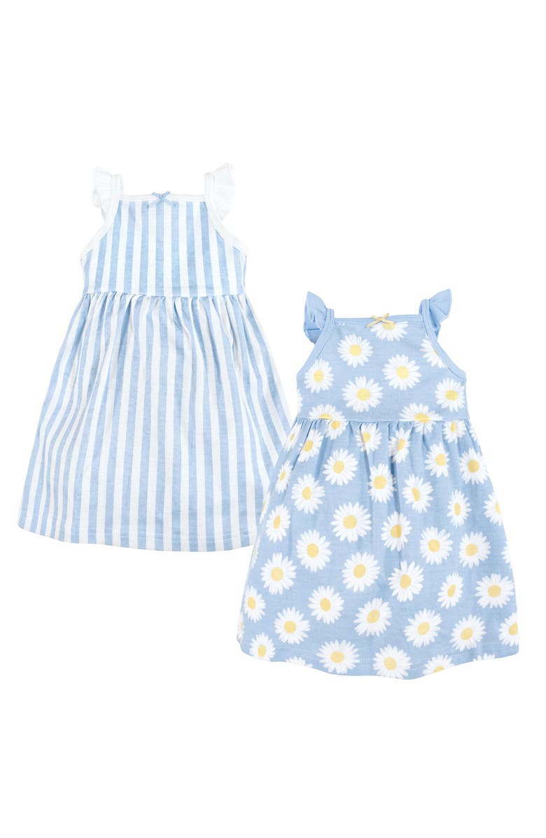 Hudson Baby Sleeveless 2-Pack Dress Set, Main, color, Blue Daisy