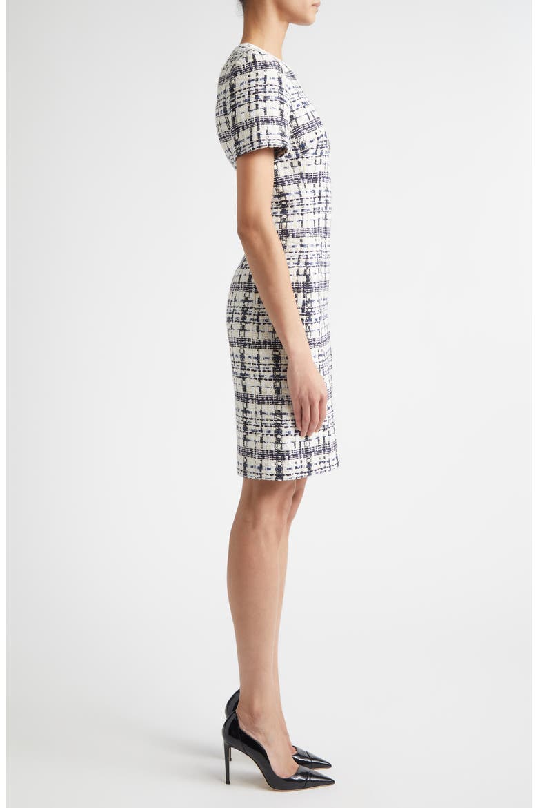 St. Tropez Tweed Cutout Sheath Dress, Alternate, color, ECRU/BRIGHT WHITE/BLACK MULTI