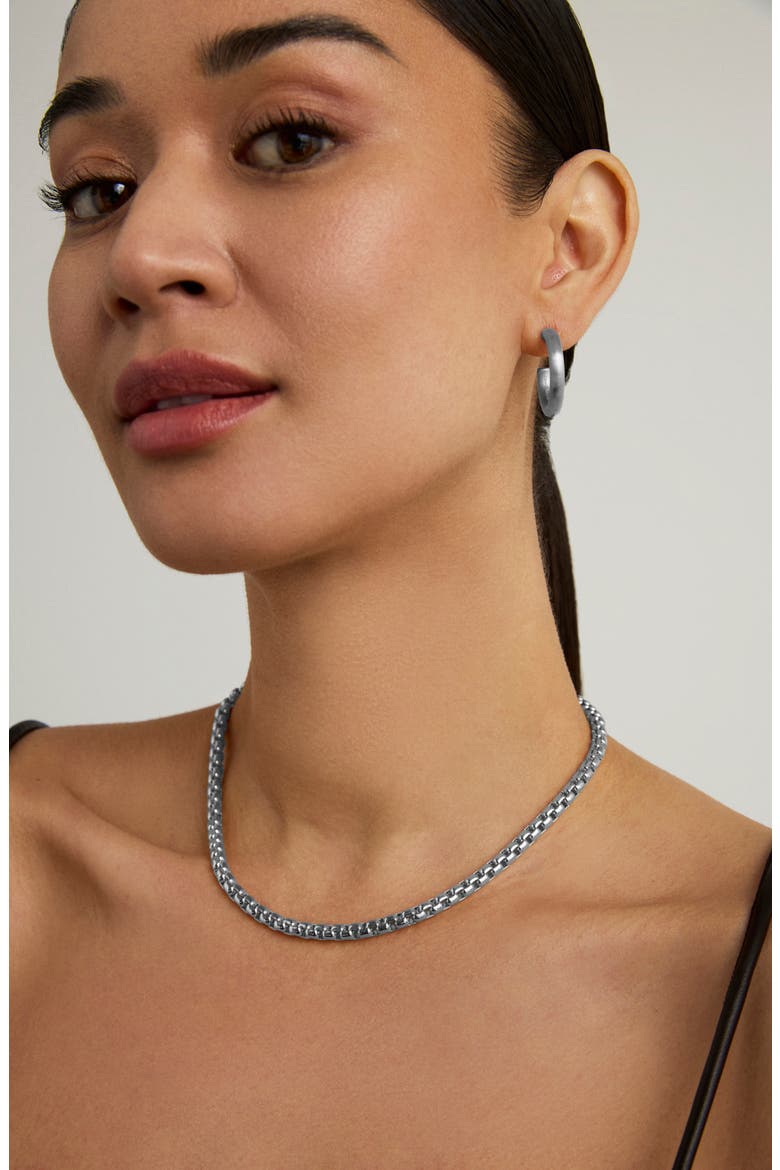 Softbox Chain Necklace, Alternate, color, SILVER
