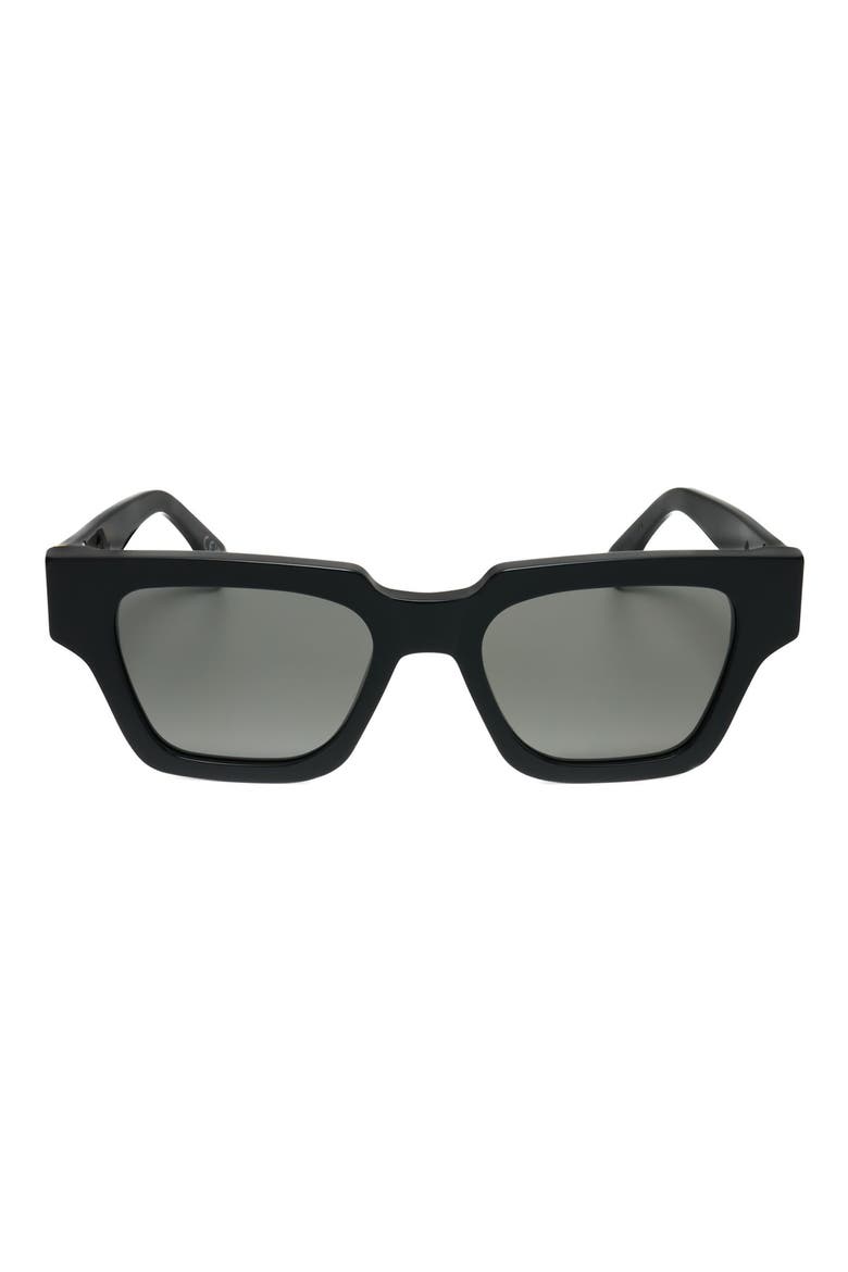 53mm Square Sunglasses, Main, color, BLACK