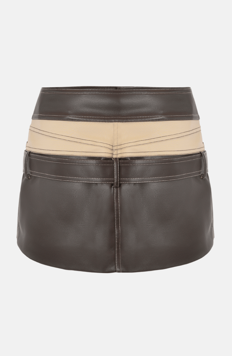OW Collection BETTY Skirt, Alternate, color, Brown / Beige