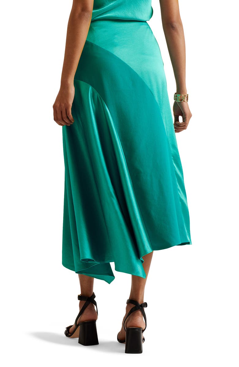 Ted Baker London Bolsena Side Drape Satin Midi Skirt, Alternate, color,
