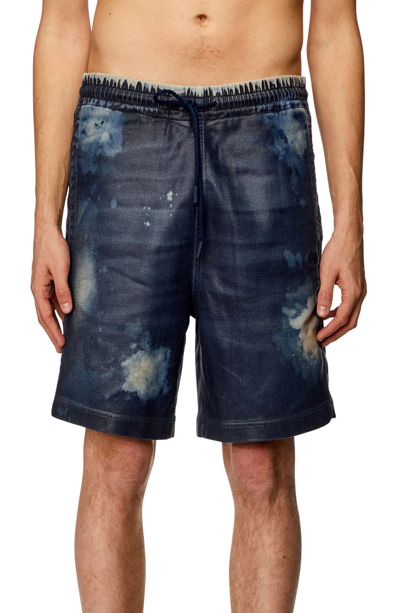 Boxy Denim Track Shorts