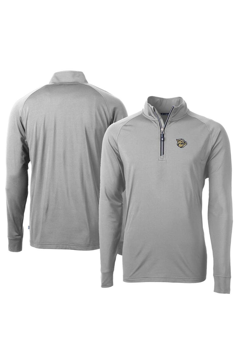 Cutter & Buck Men's Cutter & Buck  Gray Lehigh Valley IronPigs Adapt Eco Knit Stretch Recycled Big & Tall Quarter-Zip Pullover Top, Main, color, 