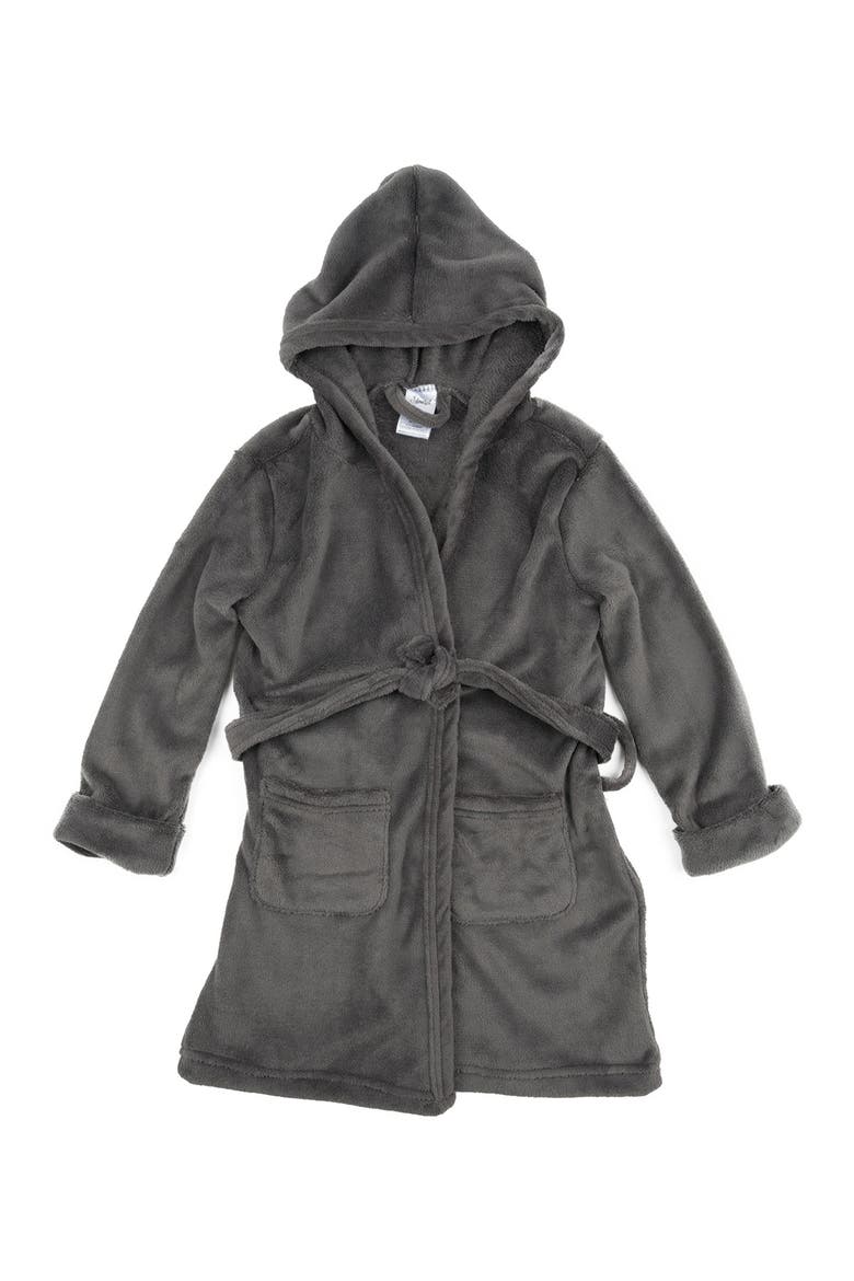 Kids Fleece Hooded Robe, Solid Colors, Main, color, GREY