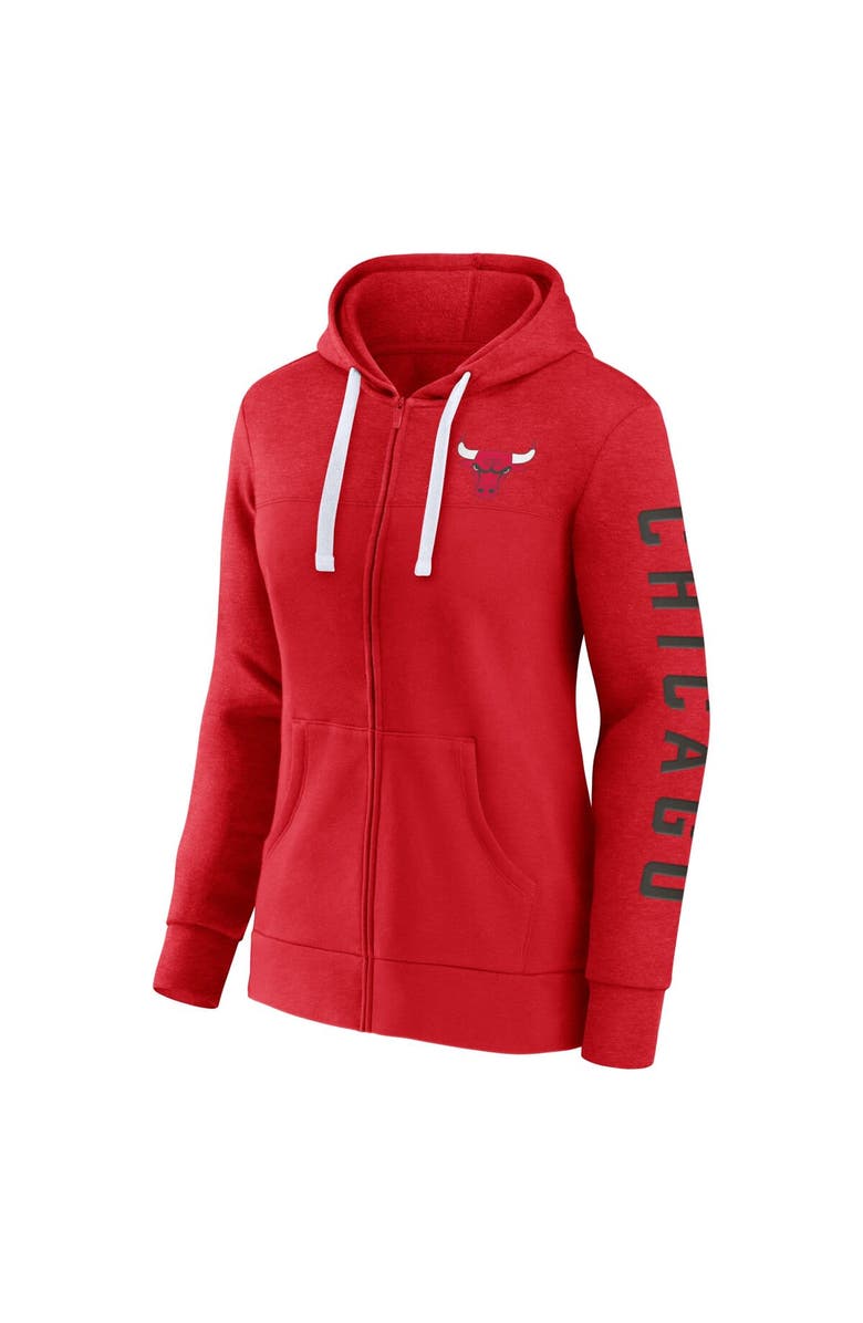 FANATICS Women's Fanatics Branded Heather Red Chicago Bulls City Ties Full-Zip Hoodie, Alternate, color, 
