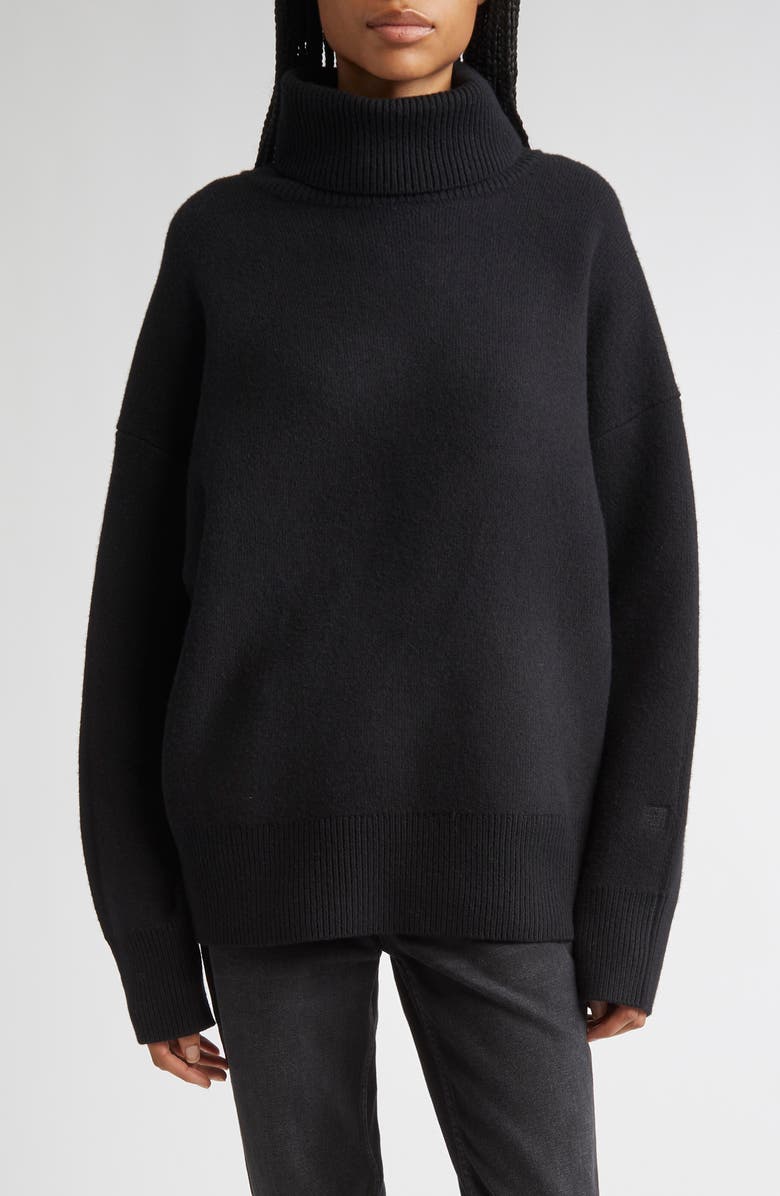 TOTEME Double Knit Wool & Cashmere Blend Turtleneck Sweater, Main, color, 
