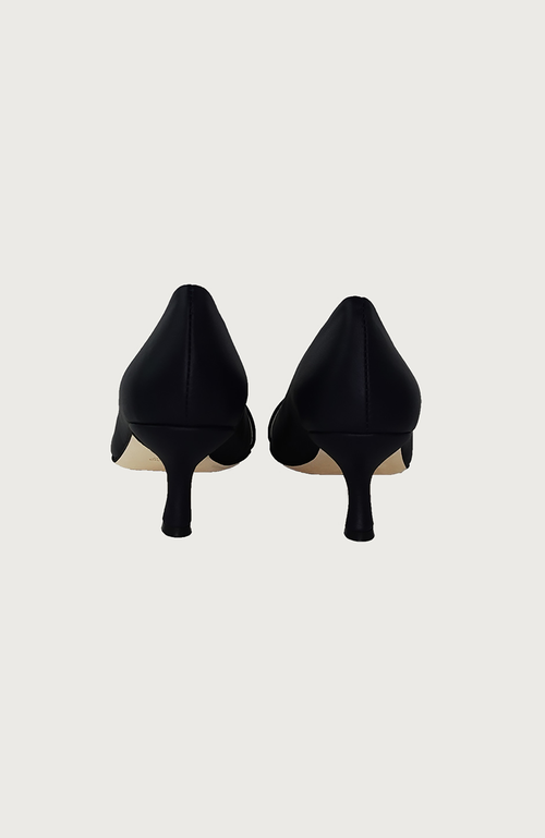 Andrea Carrano Shoes Milk Kitten Heel In Black